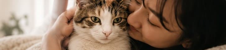 Pet parent dan pet dalam momen kebersamaan yang tenang