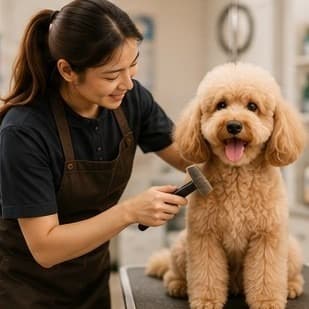 Pemilik bisnis pet di tokonya